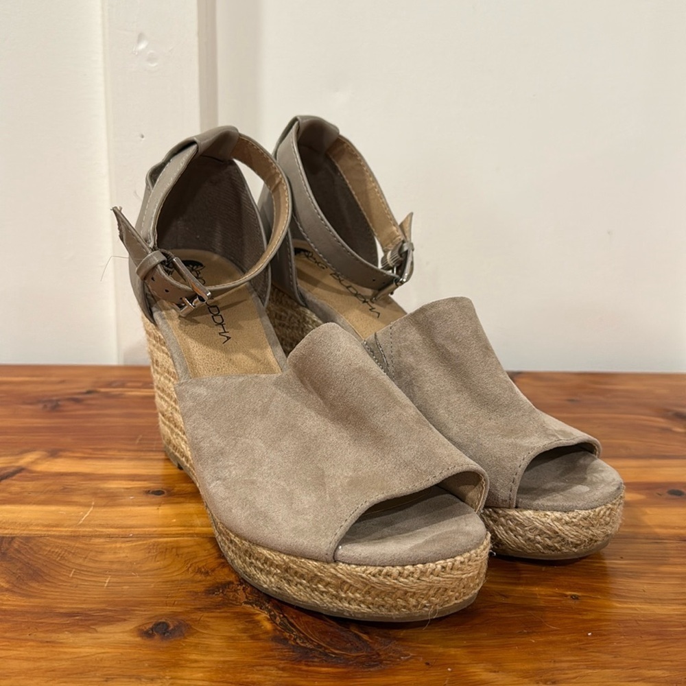 Big Buddah Rope Wedge Platform Espadrille Sandals
